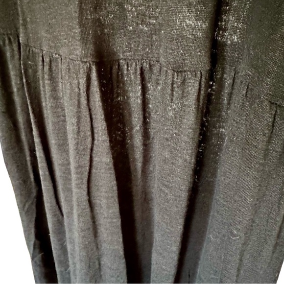 J.Crew 100% Linen Jersey Knit Midi Tank Dress ⚫️ Black Size Large - Picture 6 of 6